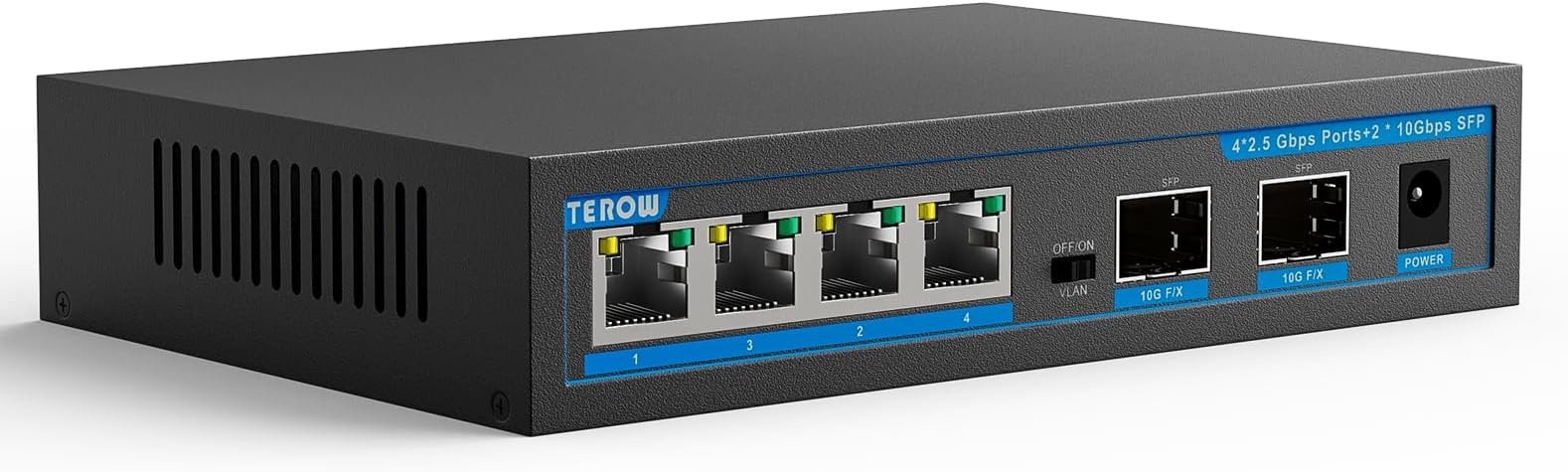 Network Ethernet Switch,2.5 Gigabit Portable, Plug&Play,Fanless Housing,Black…