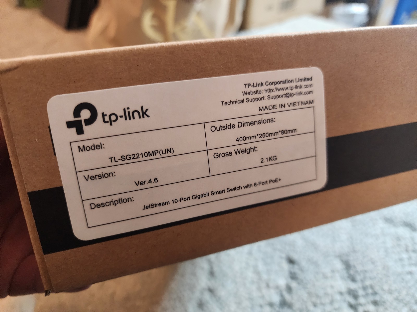 TP-LINK TL-SG2210MP JetStream 10-Port Gigabit Smart Switch with 8-Port PoE+