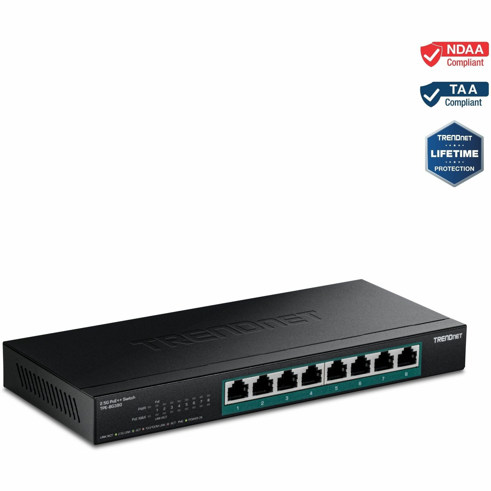 Trendnet TPEBG380 8-Port 2.5G PoE++ Switch 230W 40Gbps