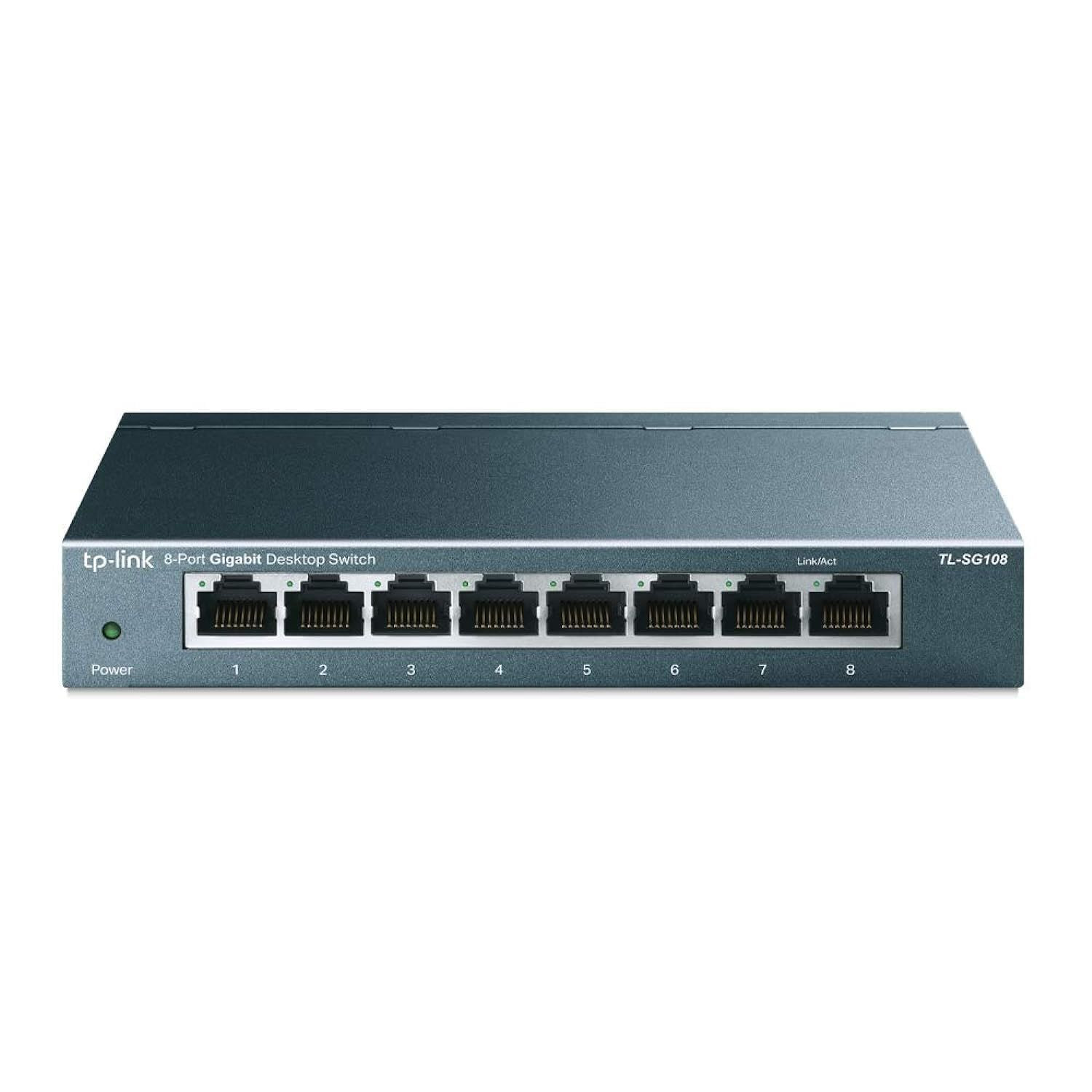 TP-Link 8 Port Gigabit Ethernet Network Switch – 8 Port, 1Gig, Black