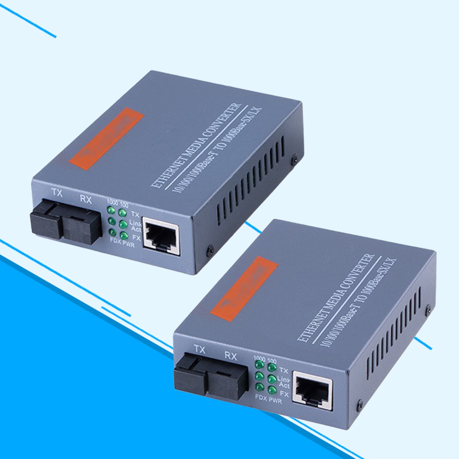 Gigabit Fiber Optical Media Converter Single Fiber SC Port 10/100/1000Mbps 1pa5E
