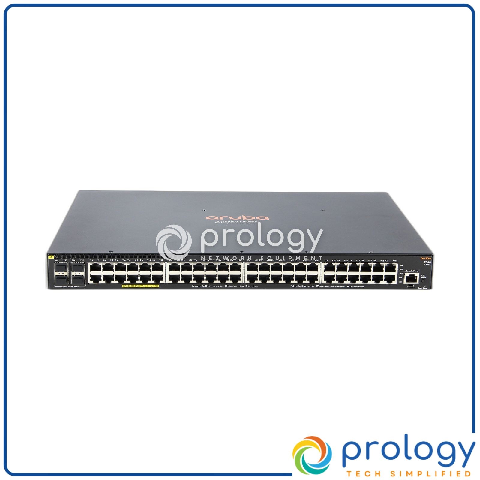 HPE Aruba JL357A 2540 48-Port PoE+ 4SFP+ Switch w/ Rack Ears Tested
