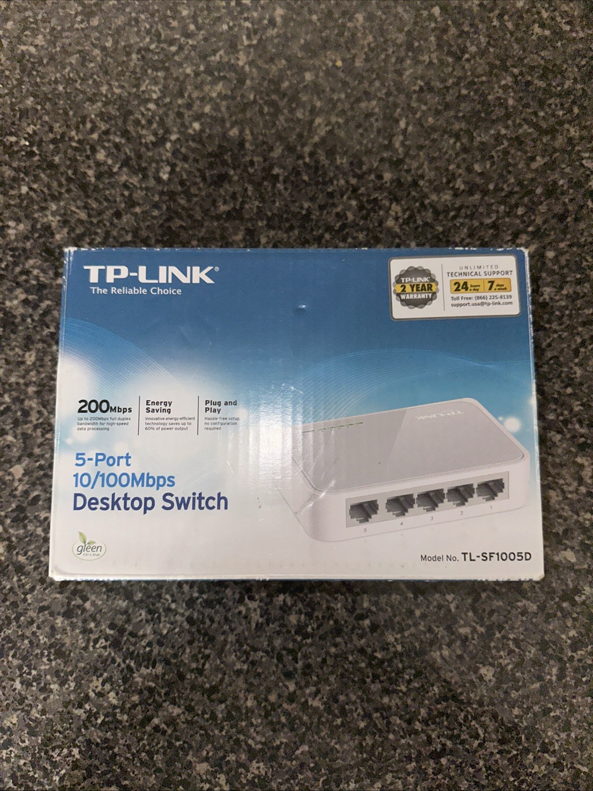 TP-Link TL-SF1005D Desktop Switch 10/100 MBPS New 200Mbps Full Duplex Bandwidth