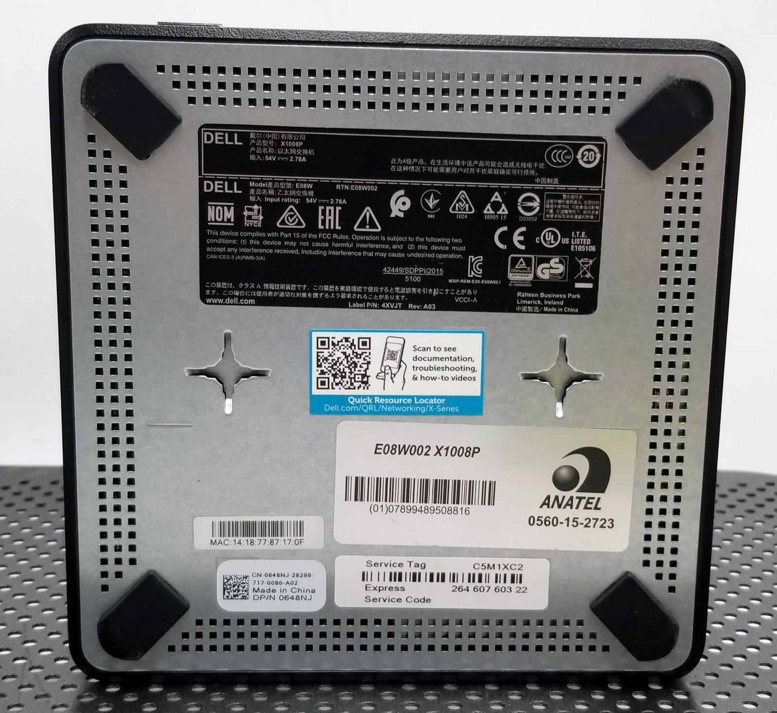 Dell X1008P 8 Port Managed POE Gigabit Ethernet Switch Network