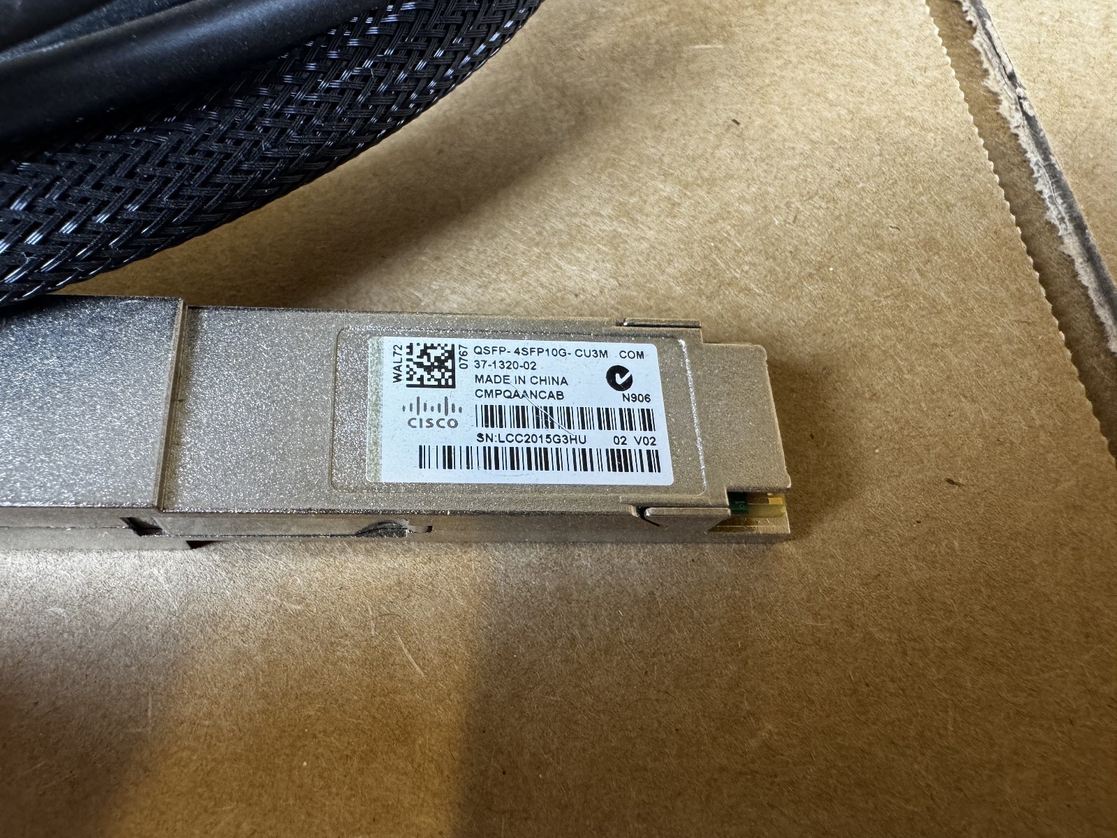 Cisco QSFP-4SFP10G-CU3M Direct Attach 40Gb QSFP Cable Module