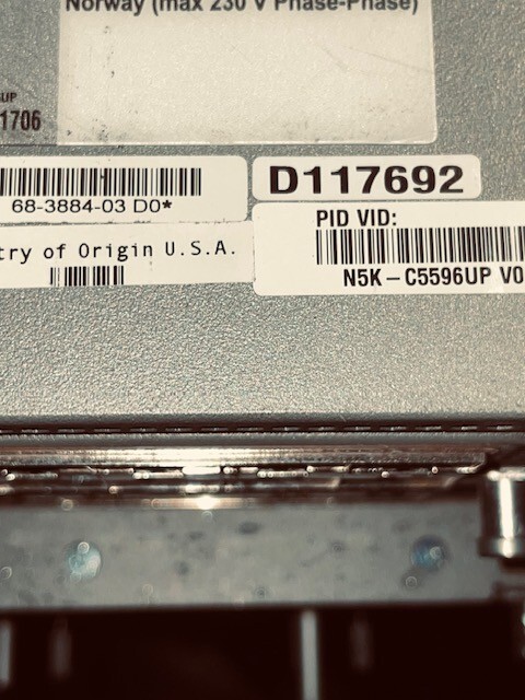 CISCO NEXUS N5K-C5596UP 48-PORT FABRIC SWITCH W/ DUAL PSU