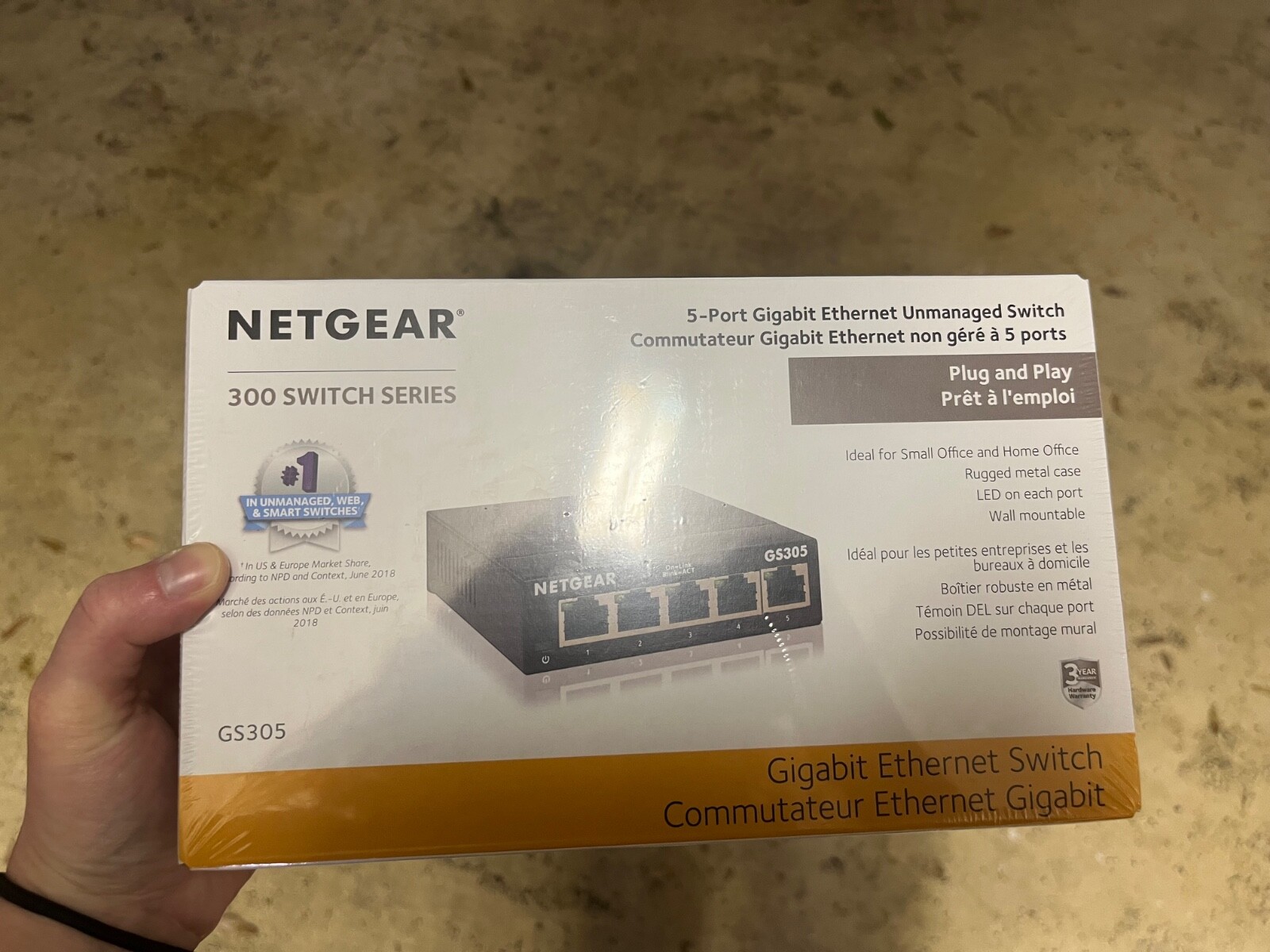 NETGEAR GS305300PAS 5 Port Gigabit Ethernet Unmanaged Switch