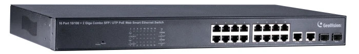 GeoVision GV-POE1601-V2/16-Port 10/100BaseTX PoE+ Switch/2 GB Copper/SFP Uplinks