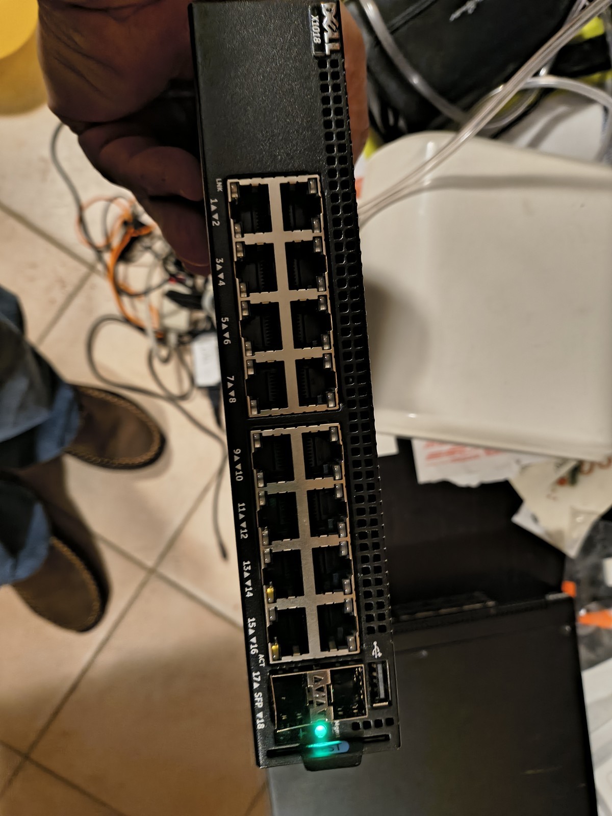2 Dell X1018 16 Port Gig PoE 2 X SFP Managed Switch E10W – USED One Plug