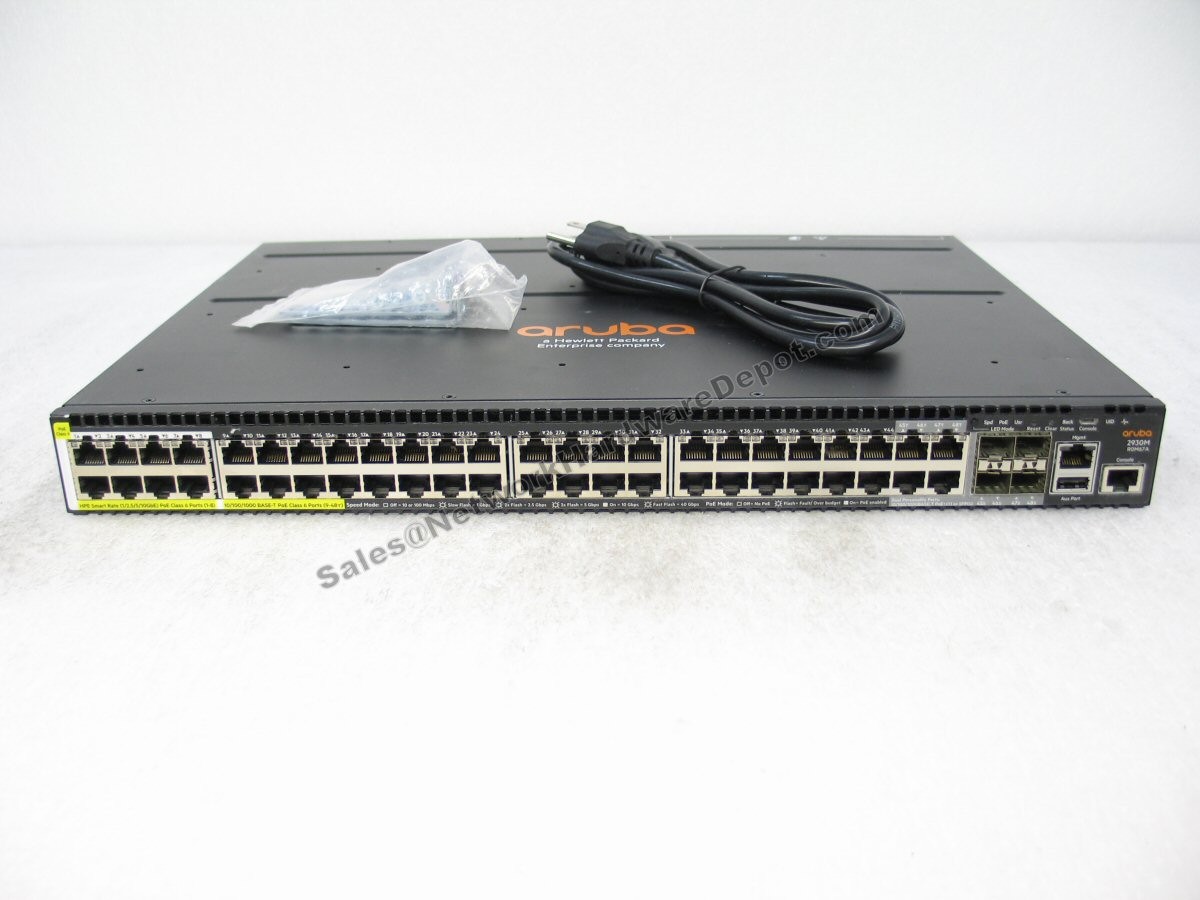 HP Aruba R0M67A 2930M 40G 8 Smart Rate PoE Class 6 w/ AC PWR – 1 Year Warranty