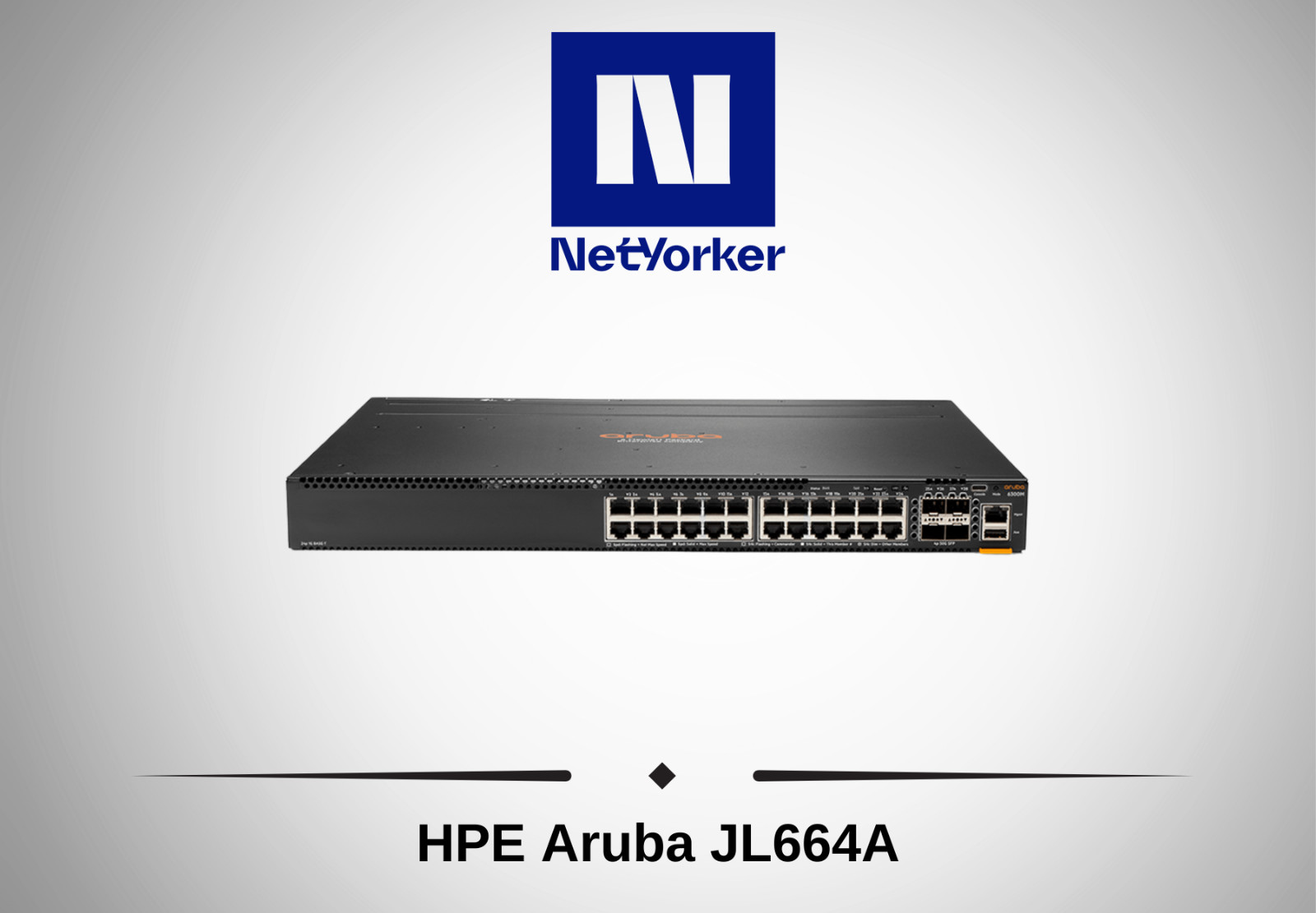 JL664A HPE Aruba 6300M 24 Port 24x1GbE CL4 PoE 4x SFP56 Managed Switch