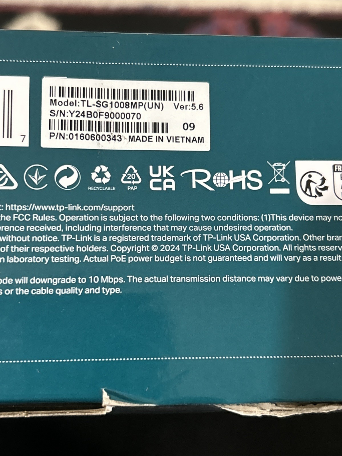 TP-Link TL-SG1008MP – 8-Port Gigabit PoE Switch -NIB (b13)