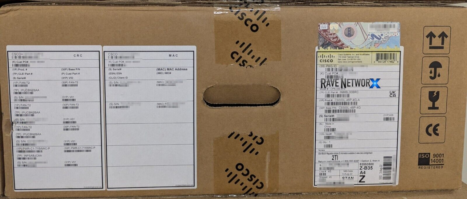 Brand New Cisco C9300L-48P-4G-A 48 Port PoE Switch w/ Same Day Shipping