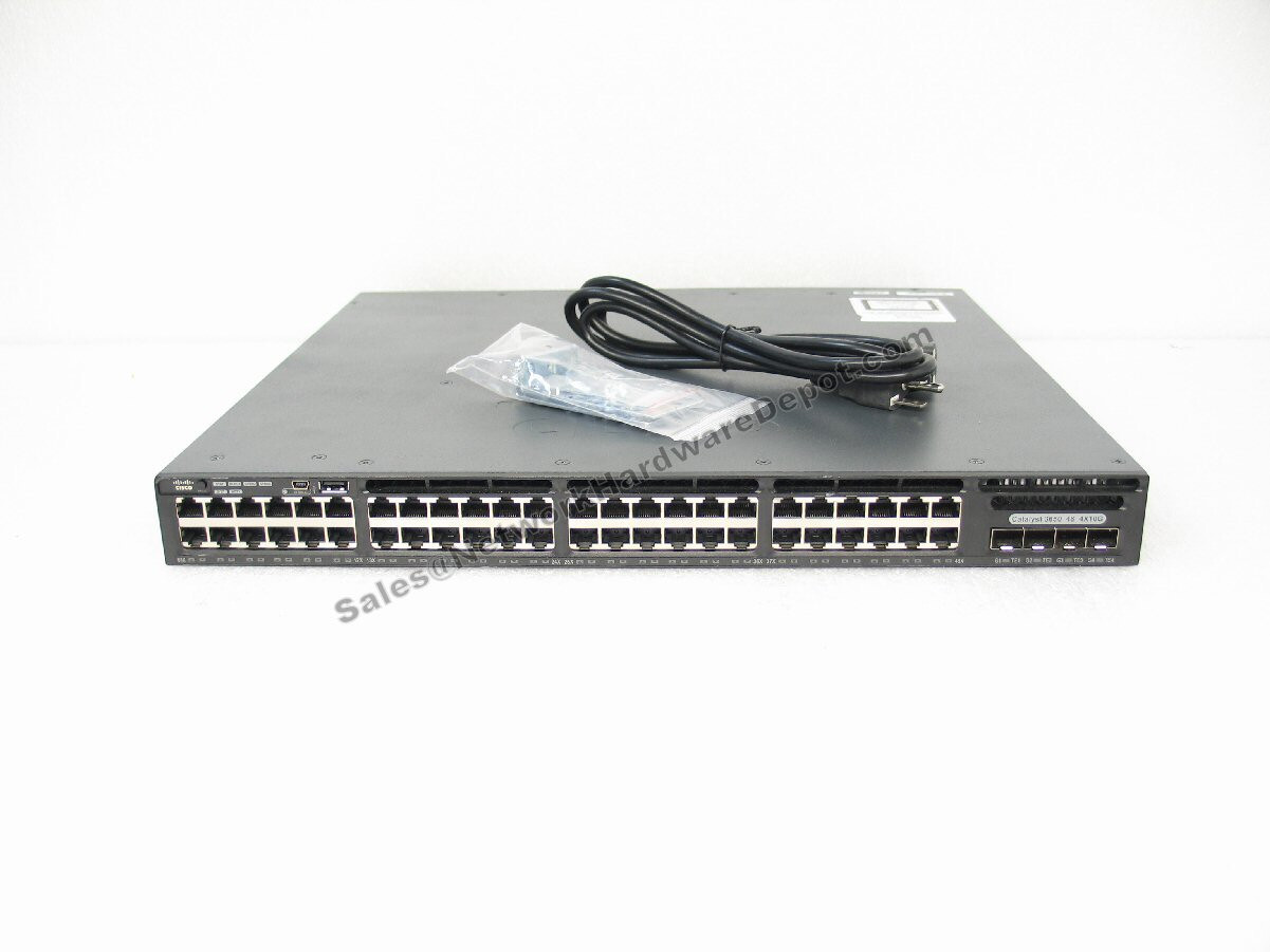 Cisco WS-C3650-48TQ-S 48-Port 4x 10GB SFP+ w/ AC Power – 1 Year Warranty