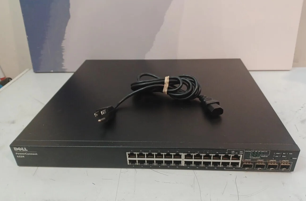 Dell Powerconnect 6224 , 24 Port Ethernet Switch TK308 with Power Cord