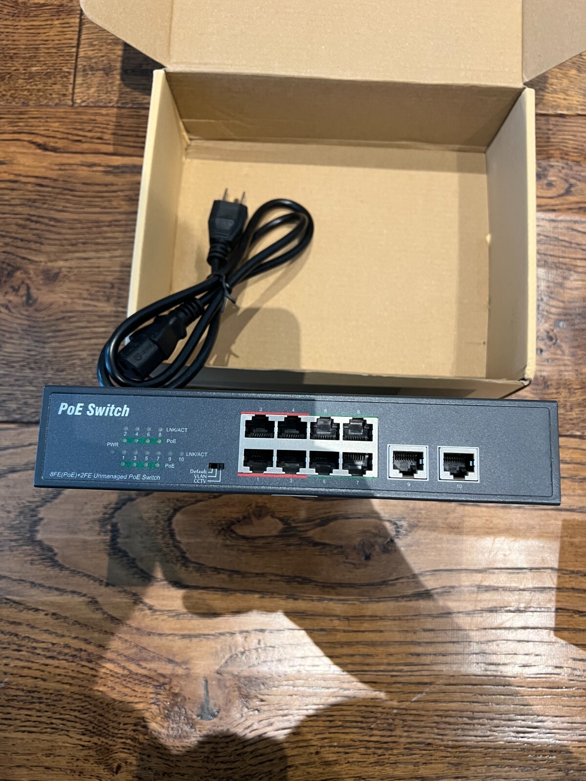 Network Switch 8 Port POE 2 FE Unmanaged Model LVA-SW908E Perfect for IP CAMERA