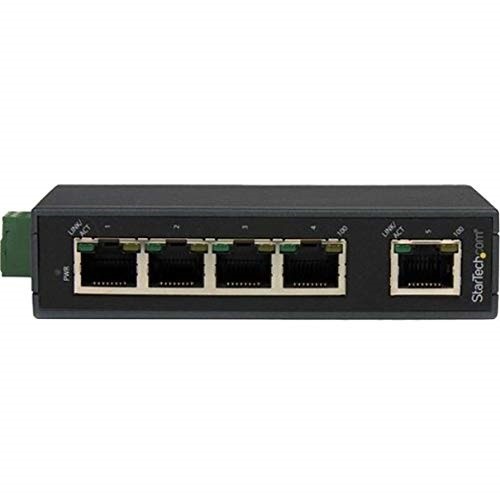 StarTech 5-Port Industrial Ethernet Switch – DIN Rail Mountable