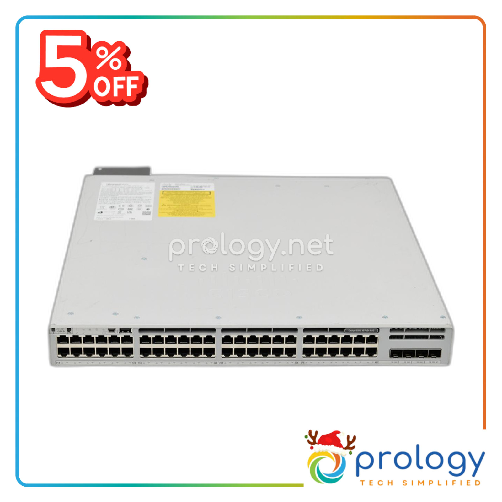 New Cisco C9300L-48P-4G-A Catalyst 9300L 48p PoE, Network Advantage ,4x1G Uplink