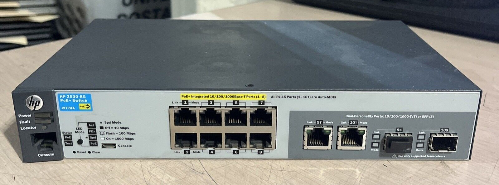 HP AUBA J9774A 2530-8G 8 PORT+ GIGABIT SWITCH