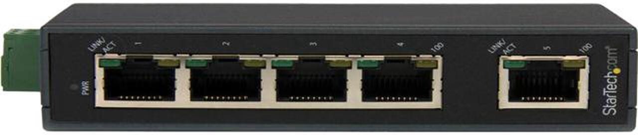 StarTech.com 5 Port Industrial Ethernet Switch – DIN Rail Mountable IES5102