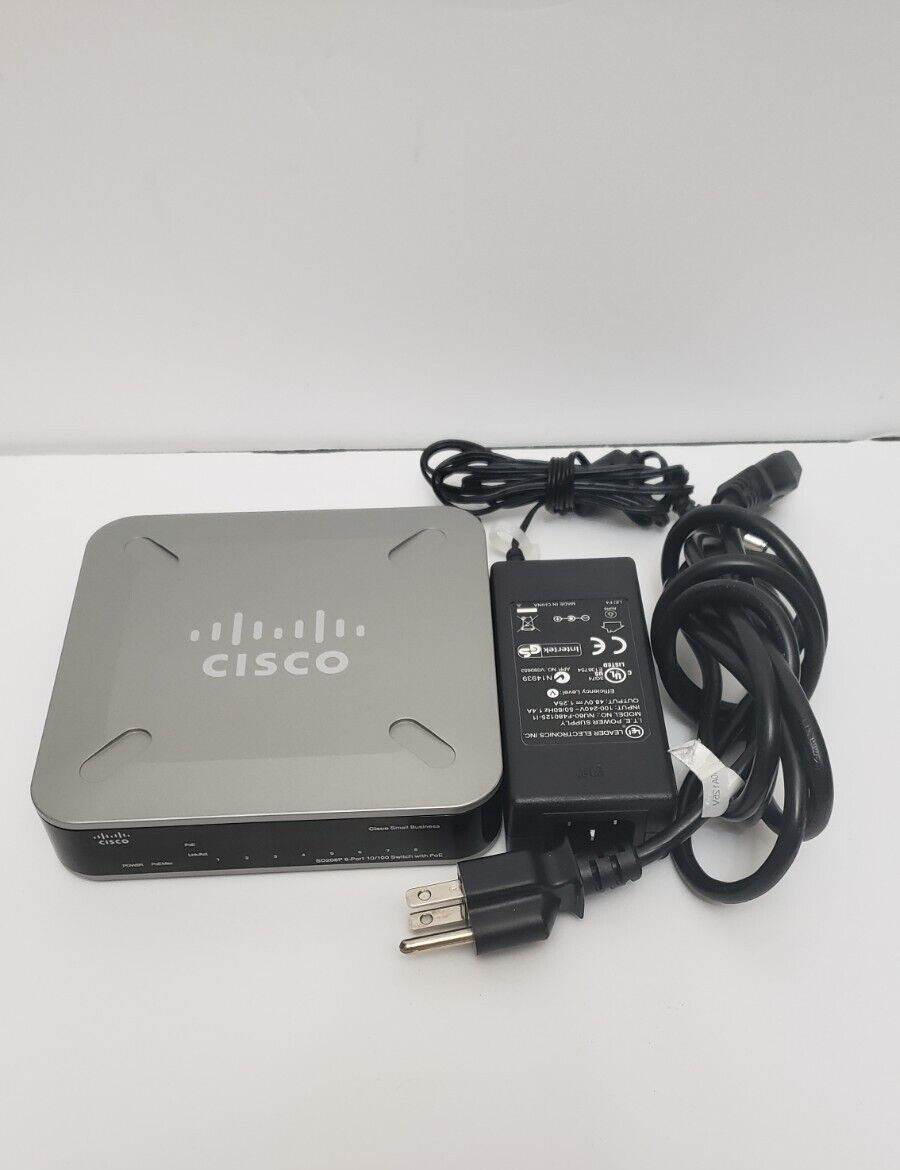CISCO 8 Port 10/100 Switch PoE QoS with AC Adapter
