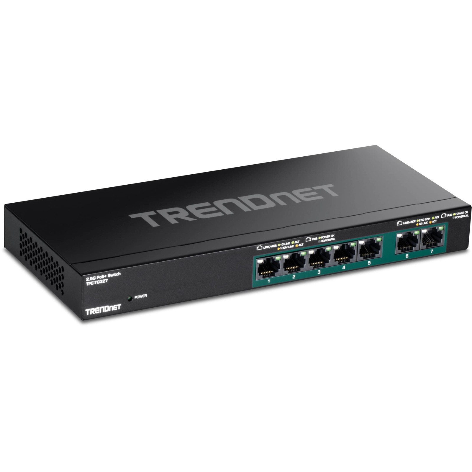 TRENDnet 7 Port 2.5G PoE Switch Gigabit Ethernet Network 20Gbps Switching Cap…