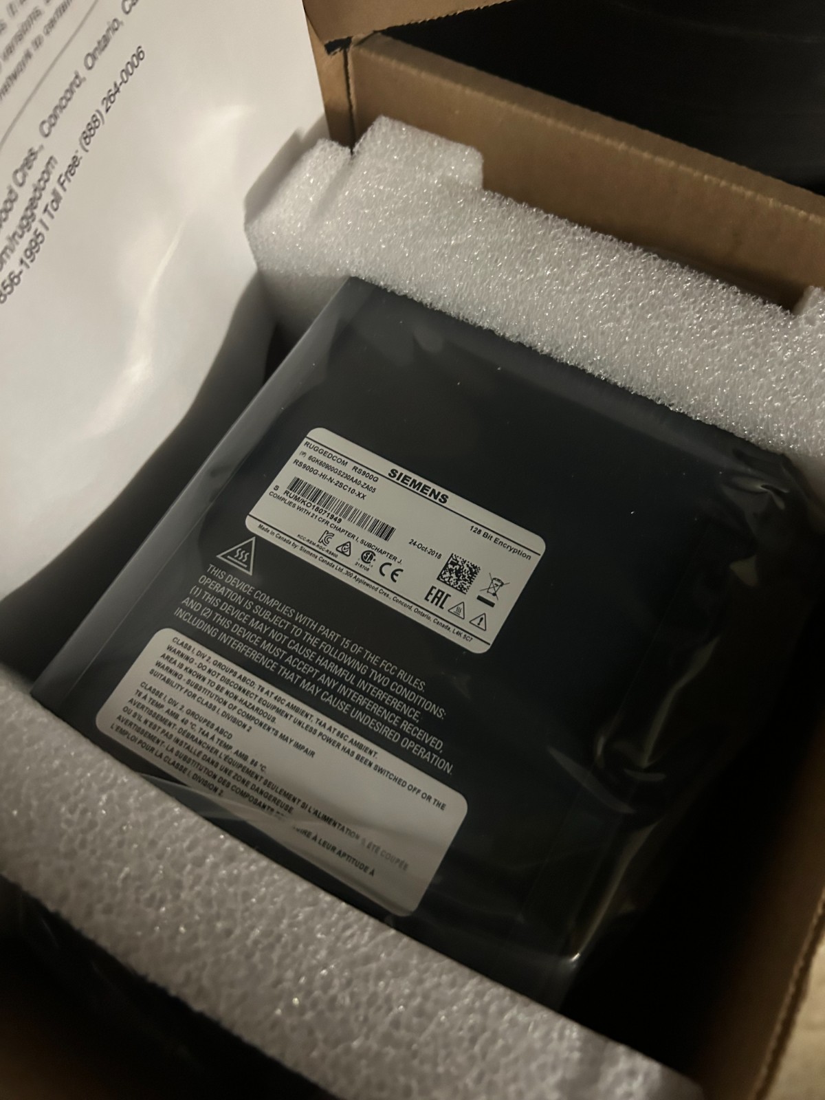 Siemens Ruggedcom RS900G-HI-N-2SC10-XX Managed Ethernet Brand New Still in Box