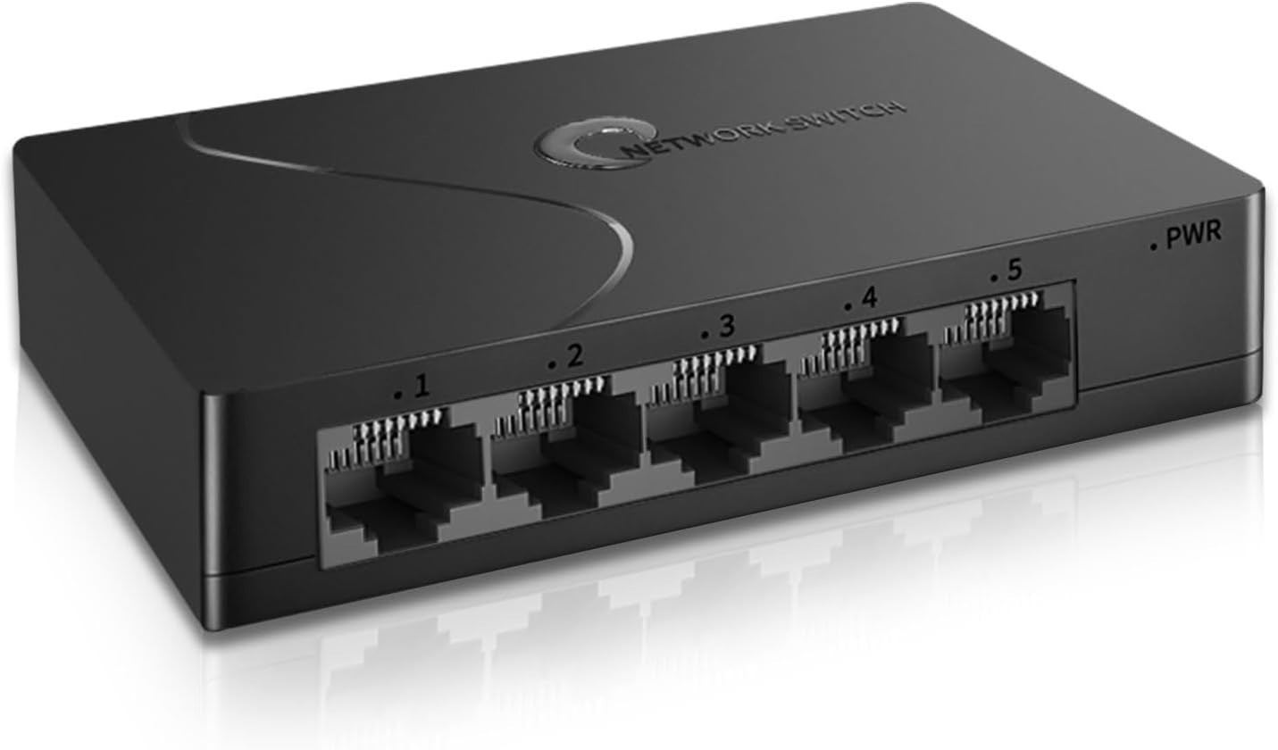 1pc 5 Port Smart Managed Gigabit Ethernet Switch Network Hub VLAN QoS Desktop