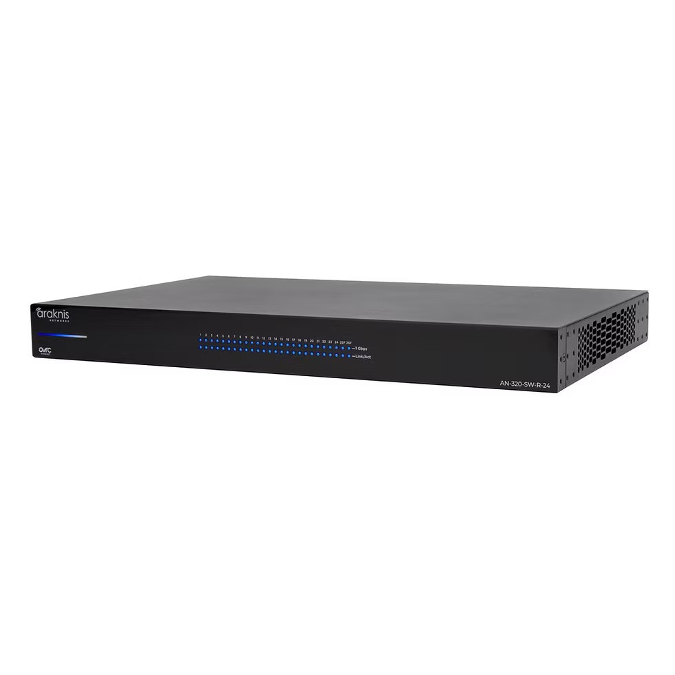 ARAKNIS AN-320-SW-R-24-POE Network Switch 24-Ports PoE+ Managed Layer 2 – SEALED