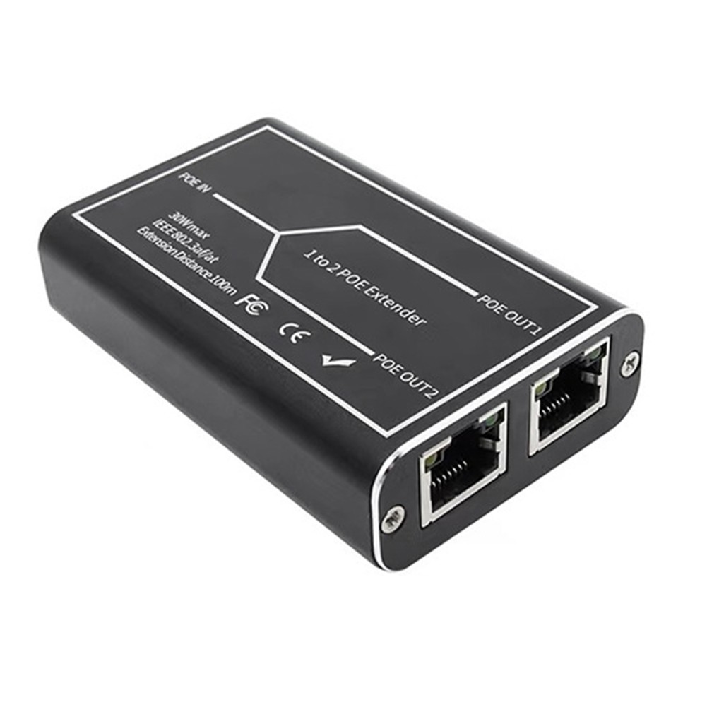 Gigabit POE Extender 2 Port 1000M Repeater 30W IEEE802.3Af/ Plug&Play for1169