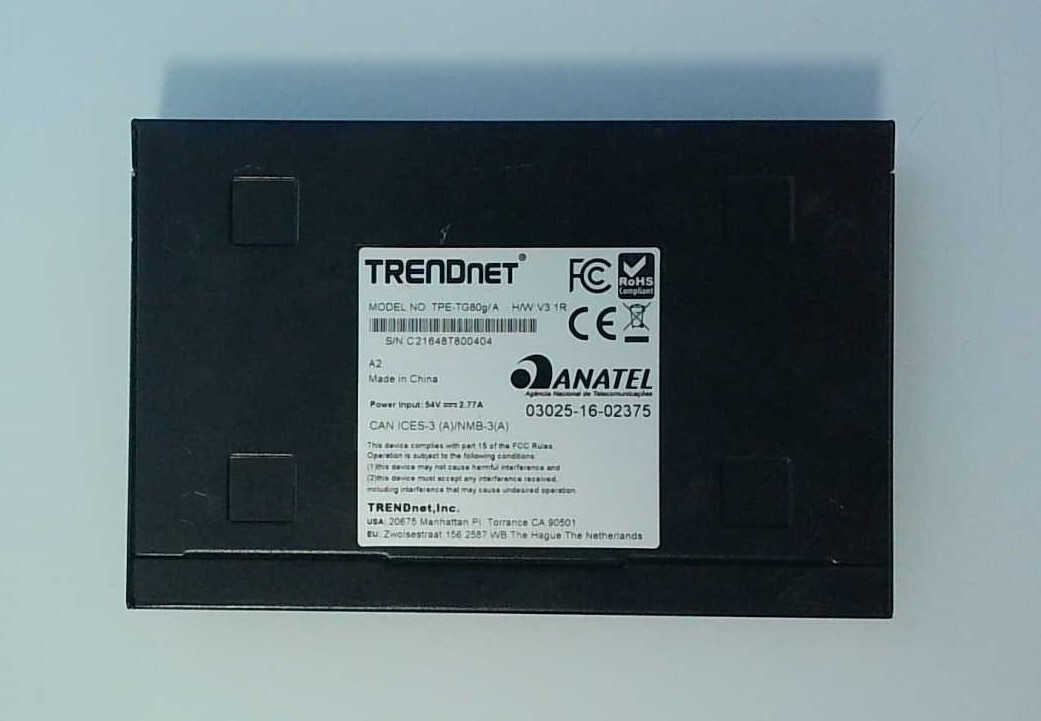 TRENDnet GREENnet TPE-TG80g/A 8-Port Gigabit PoE+ Ethernet Switch