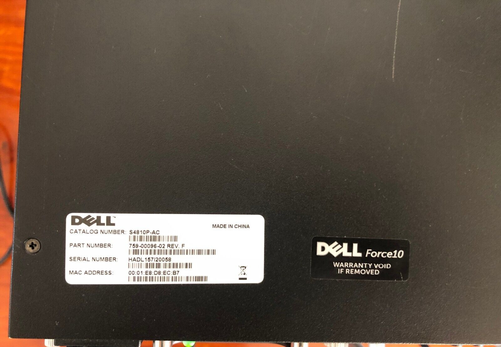 Dell Force10 S4810P 48 Port Dual P/S Switch