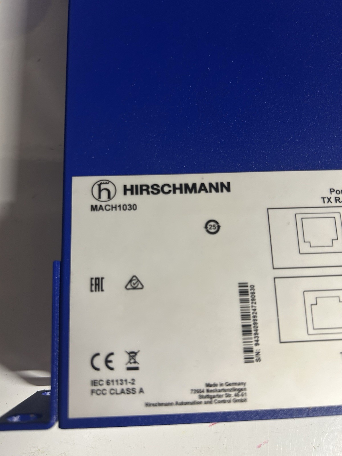 Hirschmann Mach1030 Industrial Gigabit Ethernet Rack Mount Switch