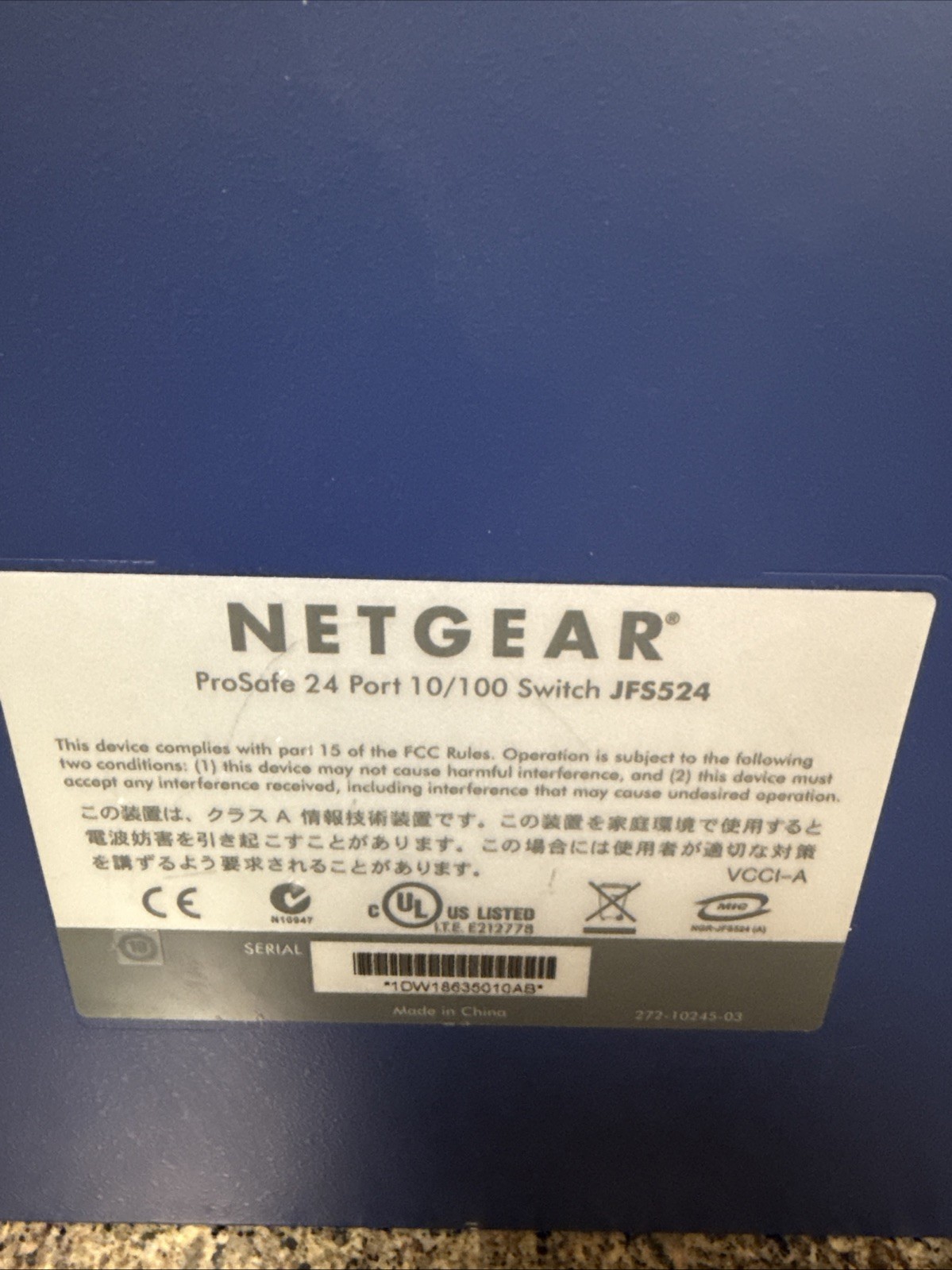 NetGear ProSafe (JFS524) 24-Ports External Switch