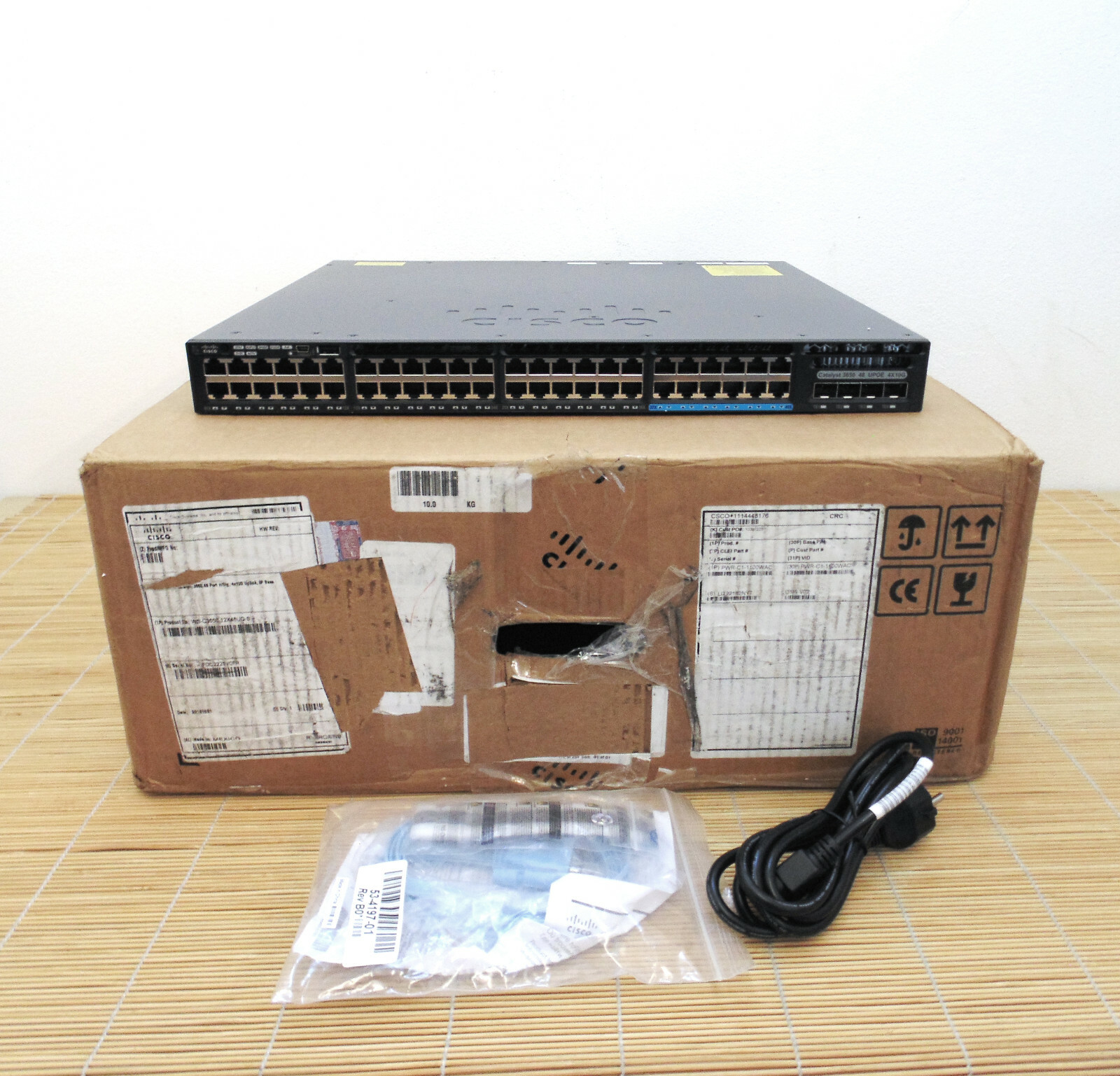 New Cisco WS-C3650-12X48UQ-S 4x10G Uplink ports IP Base 48 Ethernet ports New