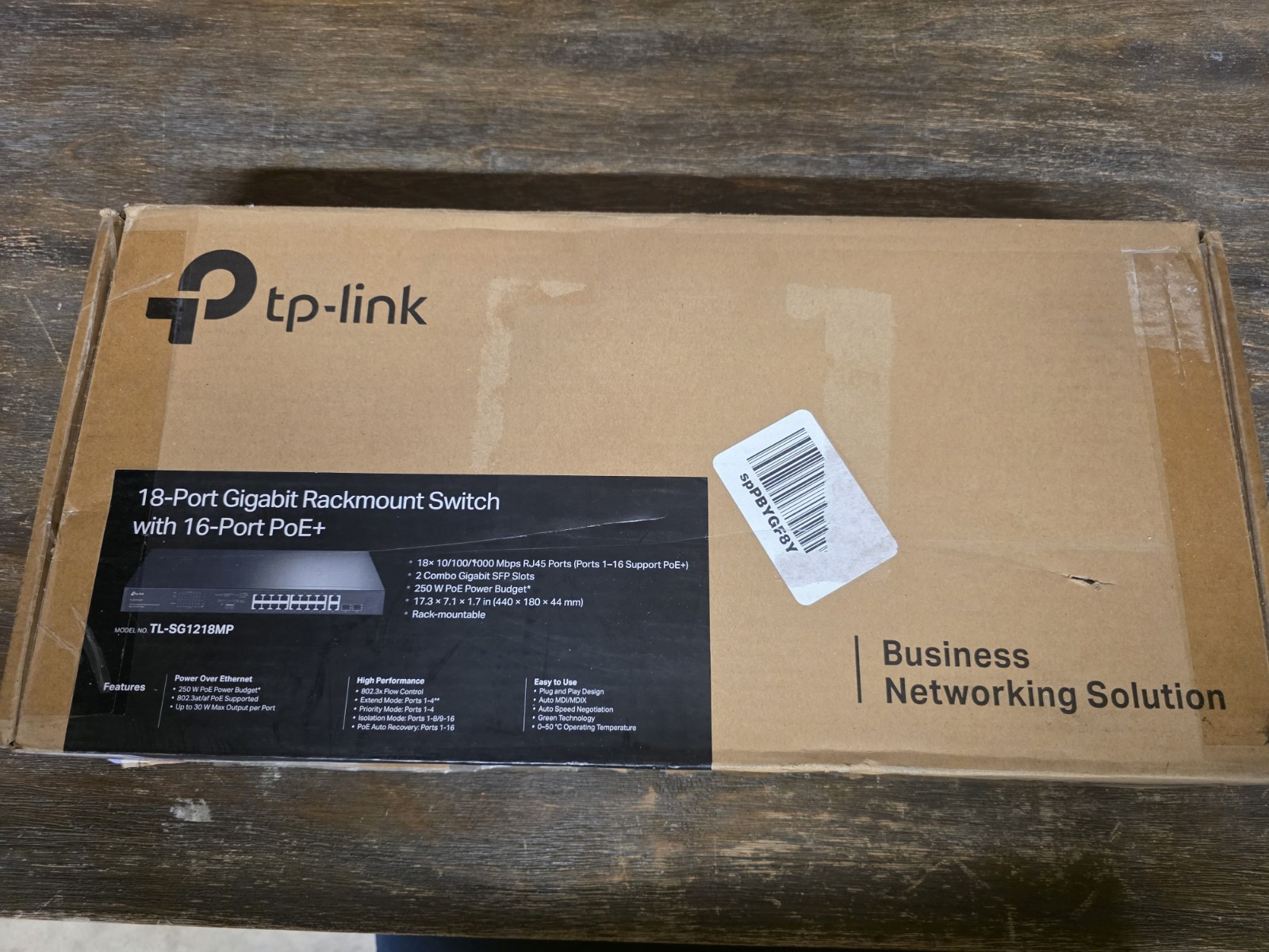 TP-Link TL-SG1218MP | 18-Port 1000Mbps Gigabit Rack Mount Switch | 16* PoE+ Port