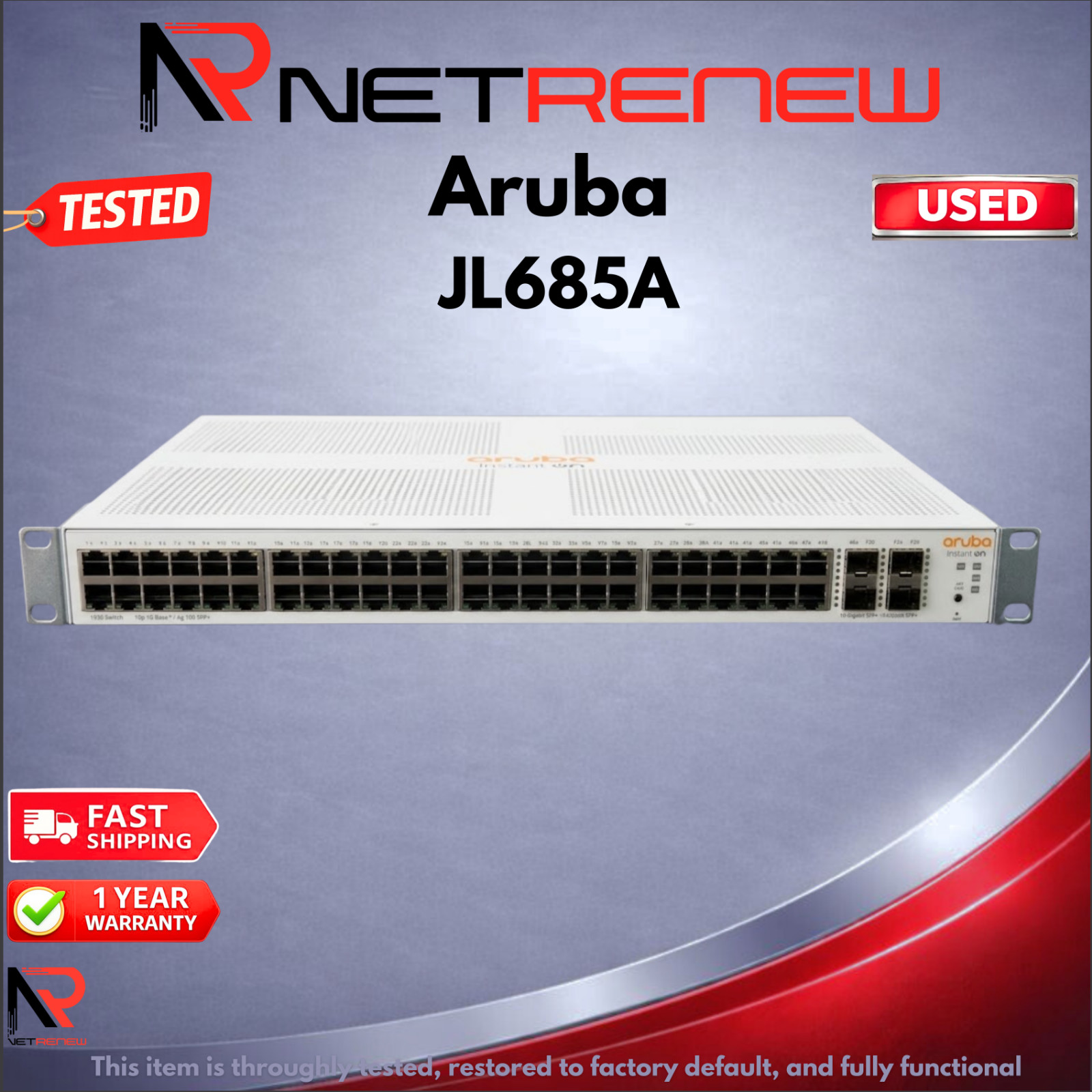 HPE Aruba JL685A Instant On 1930 4x 10GB SFP+ 48x 1GB RJ45 Switch