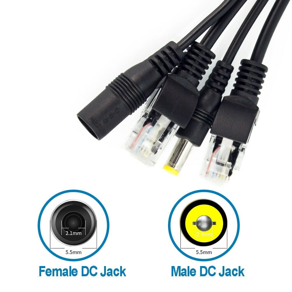 Passive Power Over Ethernet PoE Adapter Injector+ Splitter Kit 5v 12v 24v 48v