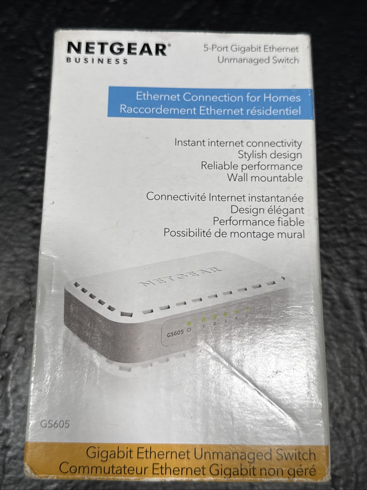 Netgear Business 5-Port Gigabit Ethernet Unmanaged Switch GS605 White New