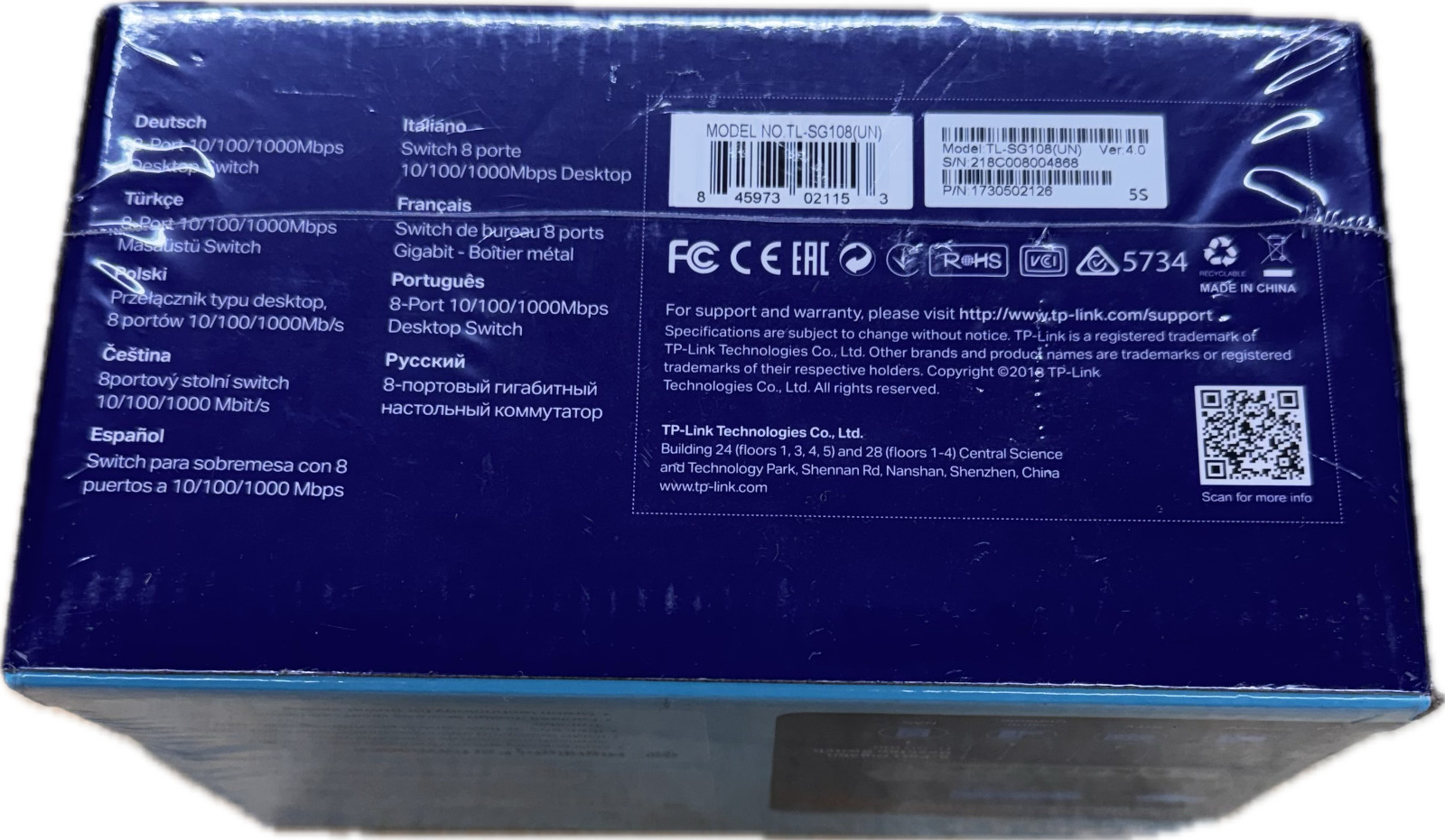 TP-LINK TL-SG108D 8-Port Gigabit Desktop Ethernet Network Switch New-Sealed
