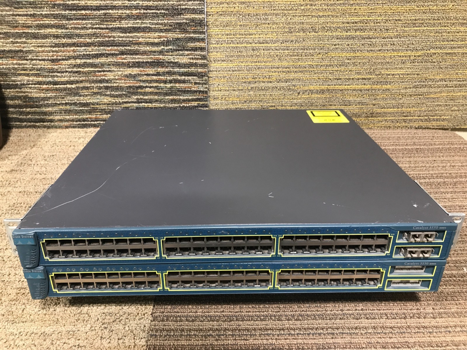 (LOT OF 2) Cisco Catalyst 3550 WS-C3550-48-SMI Ethernet Switch (ONE w/RACK EARS)