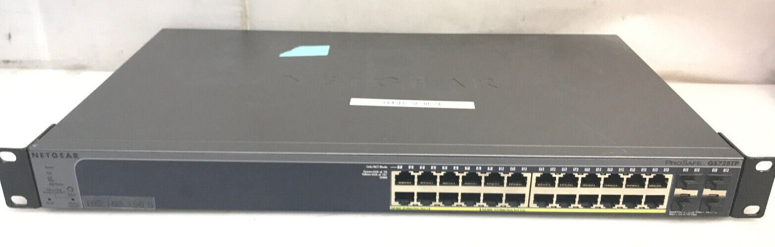 Netgear ProSafe GS728TP V1H1 24-Port Gigabit PoE+ Smart Switch 192W 4x SFP