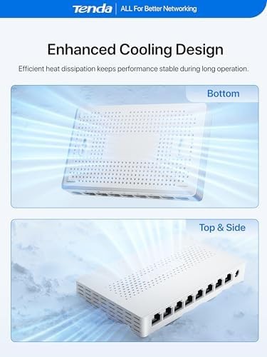 Tenda 8 Port 2.5G Ethernet Switch, Multi-Gigabit 2.5Gb Ethernet Splitter, Unm…