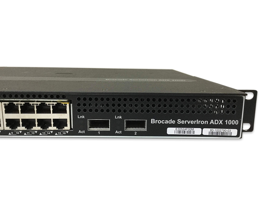 16 Port 1Gb RJ45 Brocade ServerIron 1016-2 Ethernet Switch w/ Ears | 2x 10Gb XFP