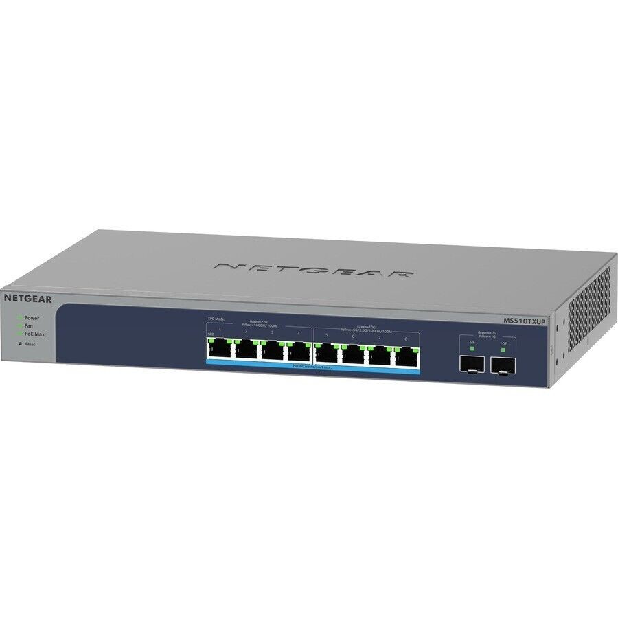 Netgear MS510TXUP-100NAS 8 Port Ultra60 4×2.5G 4x10G 2x PoE 10G SFP Smart Switch