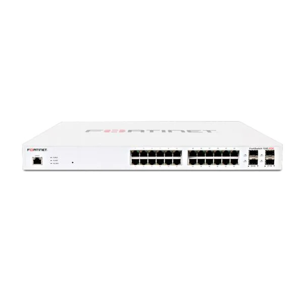 Fortinet FortiSwitch 124E-POE Switch Used – 24 Ports + 4 SFP