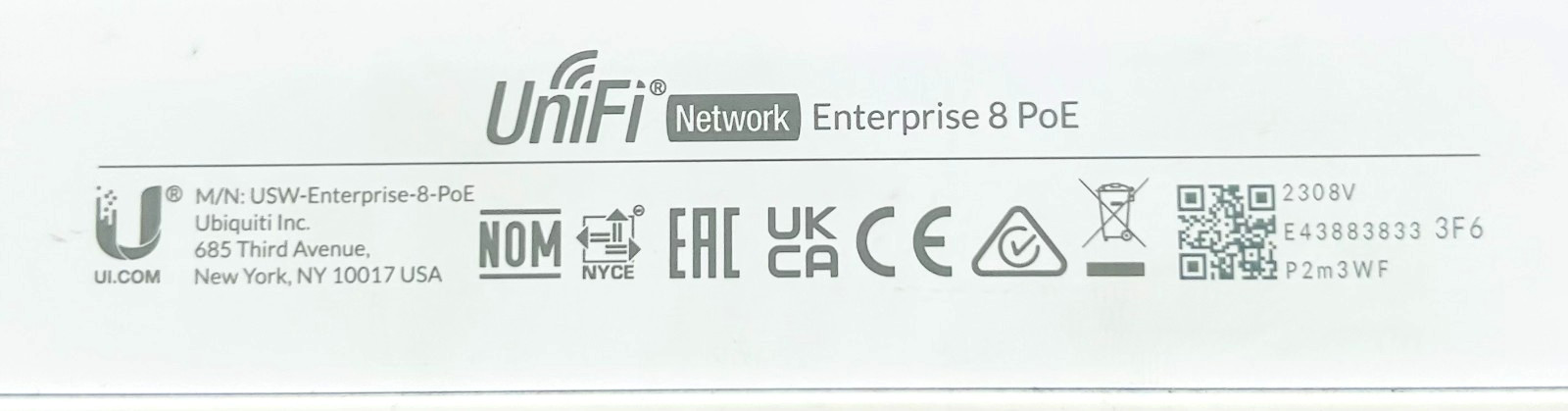 UBIQUITI UNIFI ENTERPRISE 8 POE USW-ENTERPRISE-8-POE MULTI-GIGABIT SWITCH +MOUNT