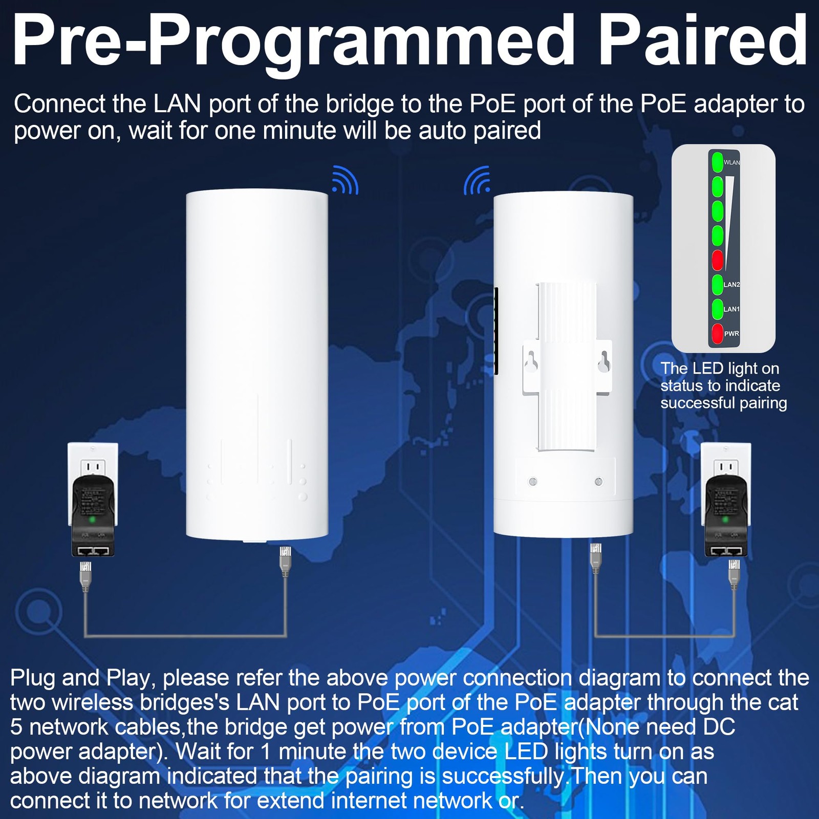 Point to Starlink Internet Wireless Long Range Large, White