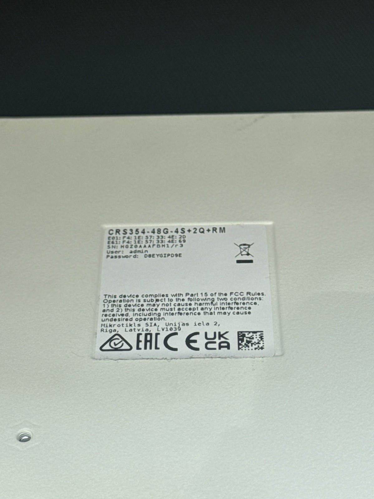 Mikrotik CRS354-48G-4S+2Q+RM 48 Port Switch RJ45 ports and 4 x 10G SFP+ ports