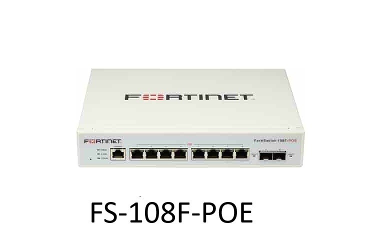 Fortinet FortiSwitch FS-108F-POE Switch Network Gigabit Ethernet 8 port